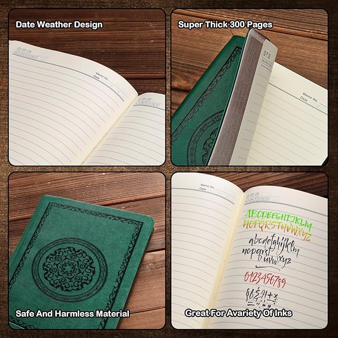 2026 Leather Vintage Journal Notebook,300 Pages,Leather Softcover Lined Journal Notebooks for Women Men,Notebook Journals for Writing Travel,Business,Office,7.1'' X 9.8''