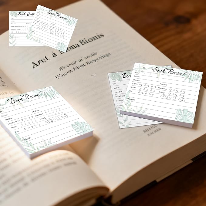 SMARSTICKER 12 Pack Book Lover Sticky Notepads Gifts To Do List Pads for Reader Bookish Desk Office School Birthday Party Favors Supplies (English)