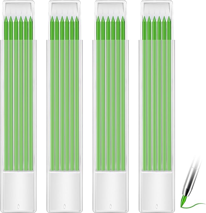Hiboom 24 Pieces 2.8mm HB Refill for Carpenter Pencil, Study Long Lasting Pencil for Mechanical Woodworking Construction (Green)
