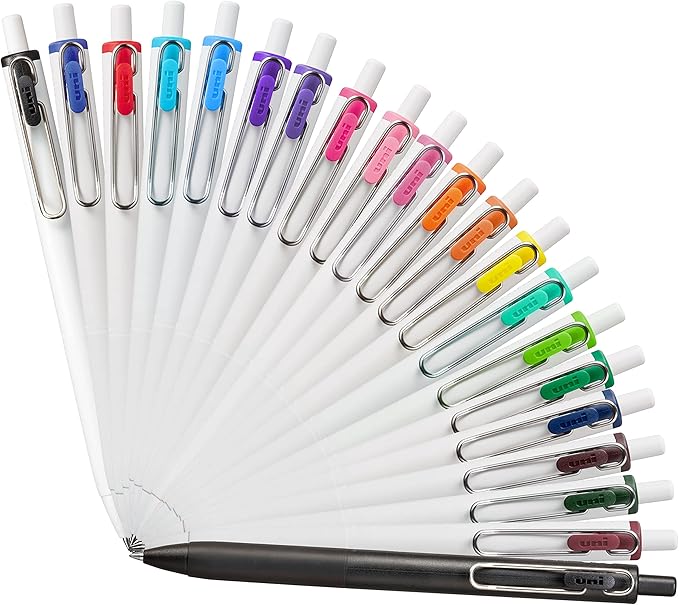 uniball one Retractable Gel Pens, Medium Point (0.7mm), Blue Ink, 12 Pack