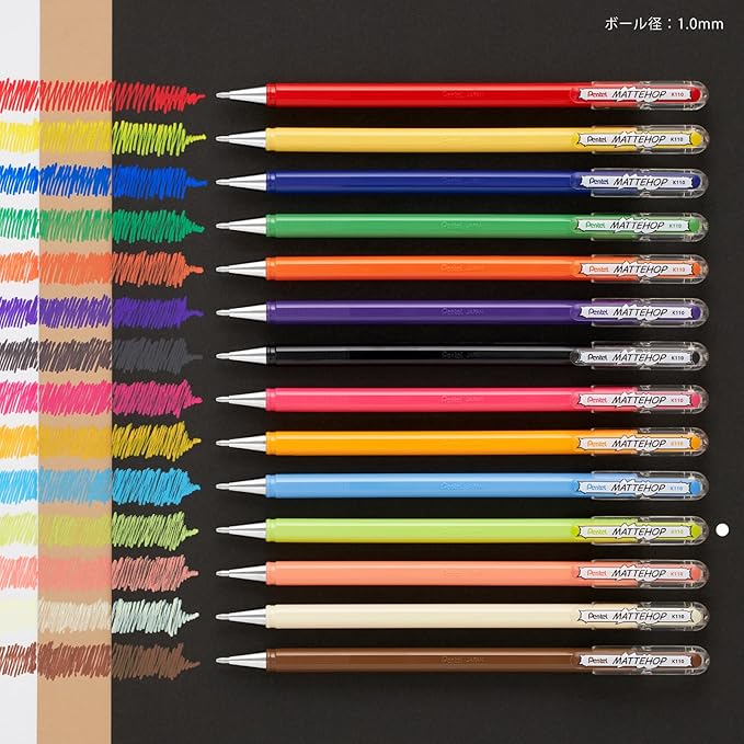 Pentel Color Ballpoint Pen Matte Hop Yellow Green 10 Pens K110-VK