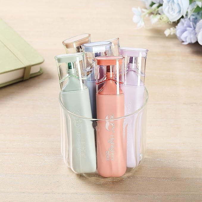 Mr. Pen- Highlighters Pastel Assorted Colors for Books, 6 Pack, Morandi Colors, Chisel Tip