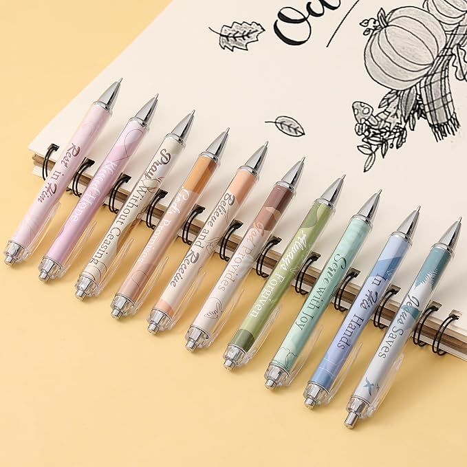 Mr. Pen Christian Pen Set, 10 Pack, Black Ink, Bible Verse Pens, Ballpoint Pens