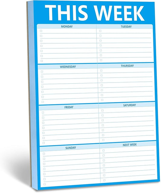 90 Pages Weekly Planner List Note Pad to Do List with Magnet Mountings for Fridge Locker (6" x 9")