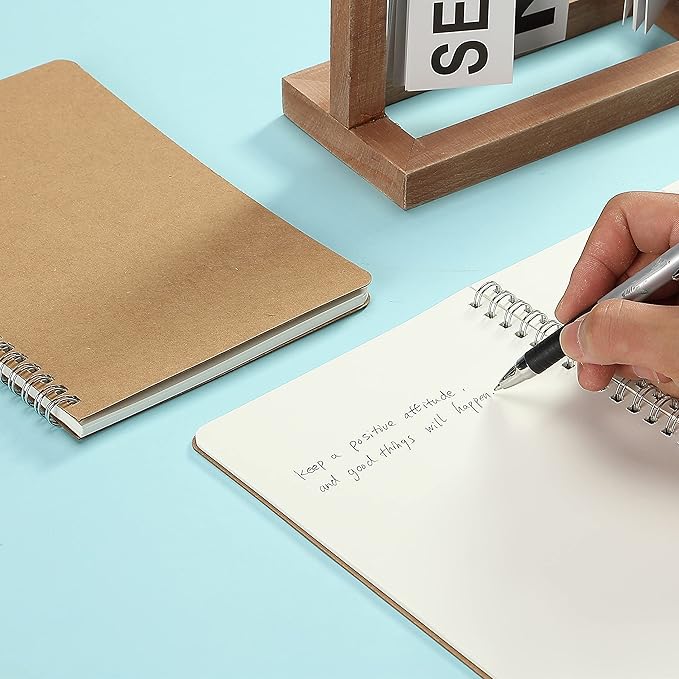 Mr. Pen- Spiral Notebook, A5, Kraft Cover, 2 Pack, 80 Pages, Sketch Book, Drawing Notebook, Notebook Spiral, Spiral Bound Notebook, Spiral Sketchbook, Blank Journal Notebook, Unlined Notebook