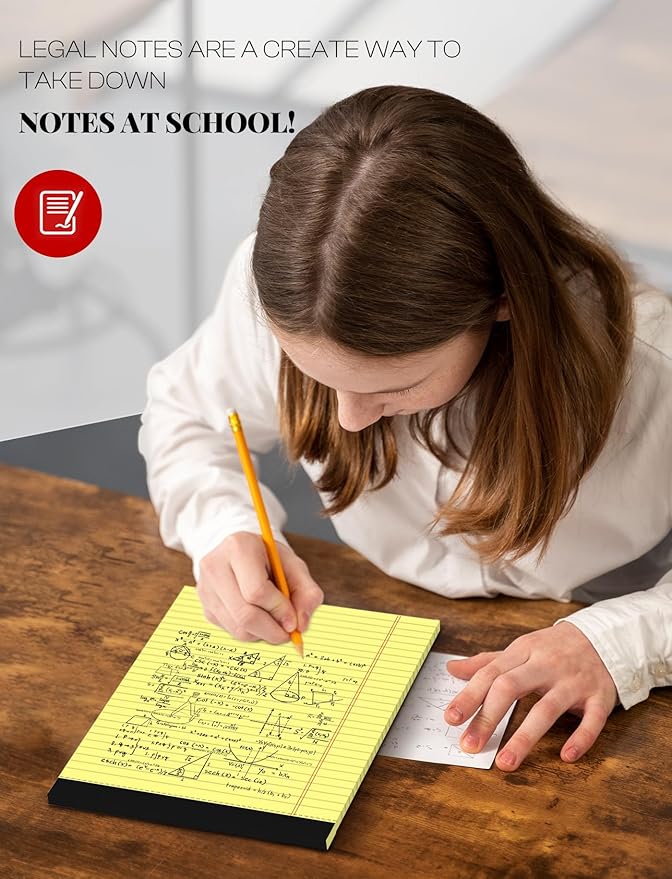 8 Pack Yellow Legal Pads 8.5 x 11 Wide Ruled Note Pads 8.5x11 Lined Paper Writing Pads Notepads 8.5 x 11 Notebook Paper for Work Legal Notepads Yellow Pads of Paper 30 Sheets per Legal Pad