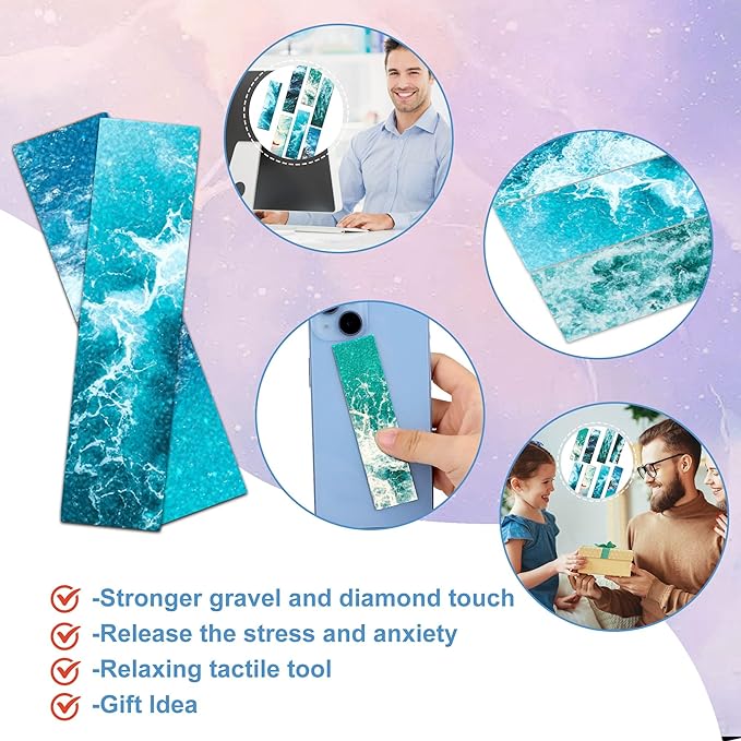 50PCS Calm Stickers for Anxiety Sensory Stickers for Relieve Adults Kids Teens Fidgets Stress Office&Classroom Supplies Anxiety Relief Items with Tactile Textured Surface Patterns(Sea)
