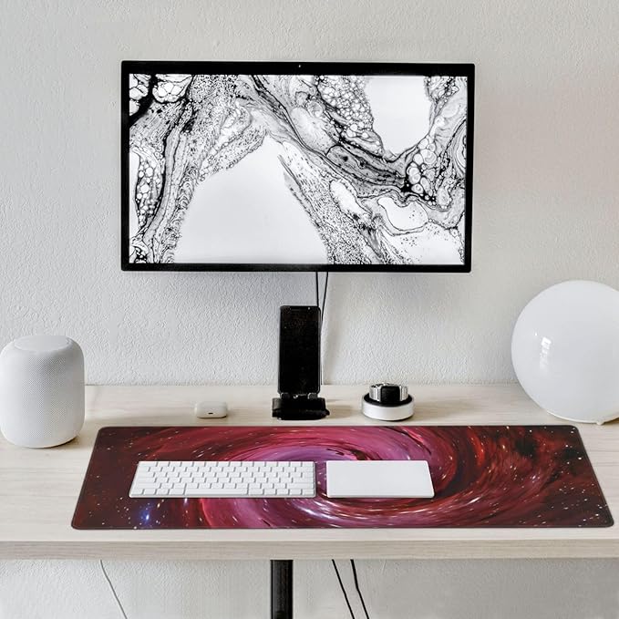 Outer Space Galaxy Mouse Pads XXL Extended Mousepad with Stitched Edges Nebula Astronomy Theme Non-Slip Rubber Base Computer Keyboard Pad Desk Mat for Home Office Desk Decor, 35.4" X 15.7"