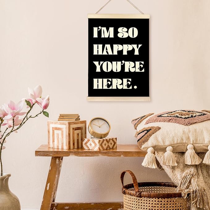 TAEDIN Boho Classroom Wall Art Poster Hanger Frame - Black Nursery Art with Wood Frames, Inspirational Wall Hanging Decor for Baby Kids Room School Home Bedroom, 12x16 Inches