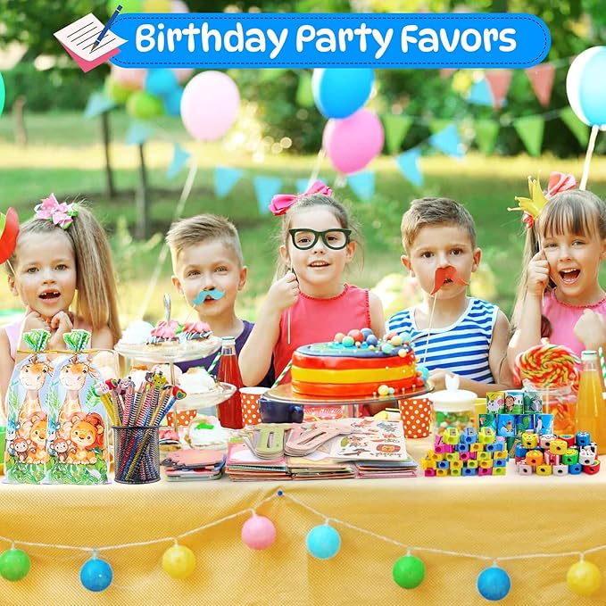 ANPHILE Return Gifts for Birthday Party, 24 Pack Stationery Birthday Goodie Bags with Pencils Erasers Stickers School Classroom Gifts for Students Classroom Gifts Rewards Prizes