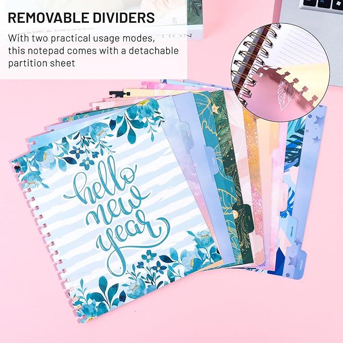 FLYING EAGLE Undated Work Planner Aesthetic Meeting Notebook for Work, Meeting Notes with Dividers Perfect Square Notebook for Women, Pink