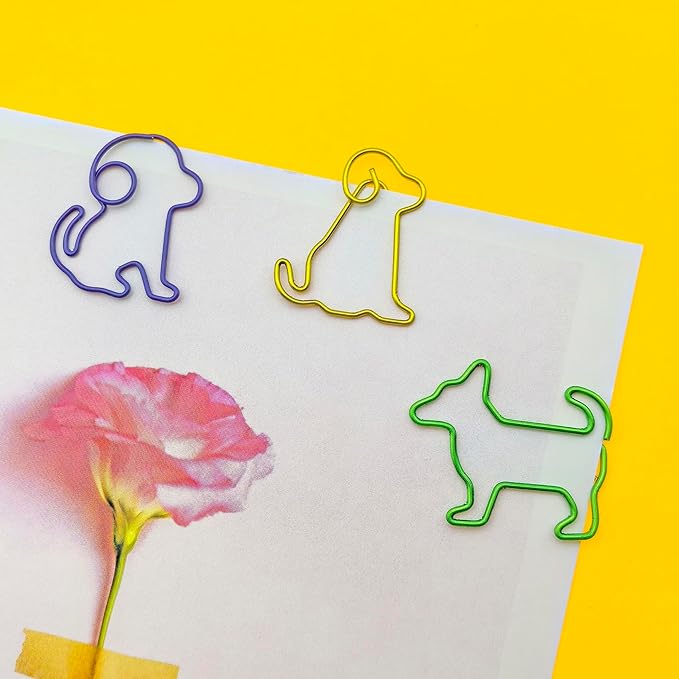 Cute Dog Paper Clips Decorative Animal Paperclips, Dog Gift for Dog Lover,Valentines Day Teacher Gifts, 30 PCS