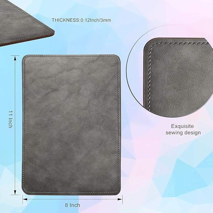 PU Leather Mouse Pad with Stitched Edge, Micro-Fiber Base, Non-Slip Waterproof, 8x11Inch (Ultramarine)