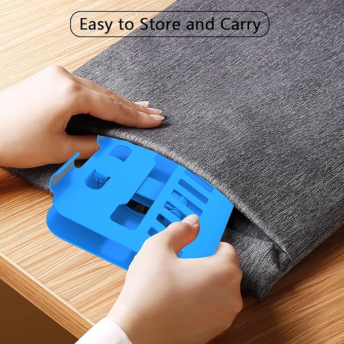 Metal Tablet Stand, Adjustable 360° Rotation Tablet Holder Compatible with 4-16" Tablet Such as iPad Pro Air, iPad mini, Tab S10 Ultra (Blue)