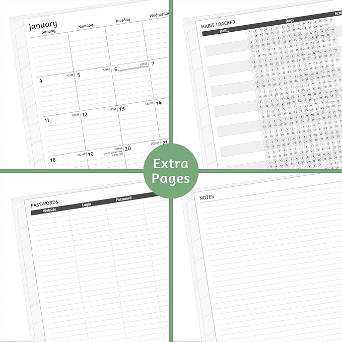 Monthly Planner 2026-2030, 5-Year Calendar Planner 2026-2030, Jan 2026 – Dec 2030, 8.5 x 11 In, Ruled Spread, Flexible Cover, Spiral Wirebound, Pocket, 60 Coated Monthly Tabs, Notes ＆ Habit Tracker, A4 Planner