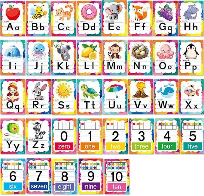 Alphabet Letters for Wall - ABC Alphabet Poster Classroom Wall Alphabet Alphabet Wall Chart Kindergarten Elementary Classroom Wall Decor Daycare Homeschool Supplies (Write Badly)