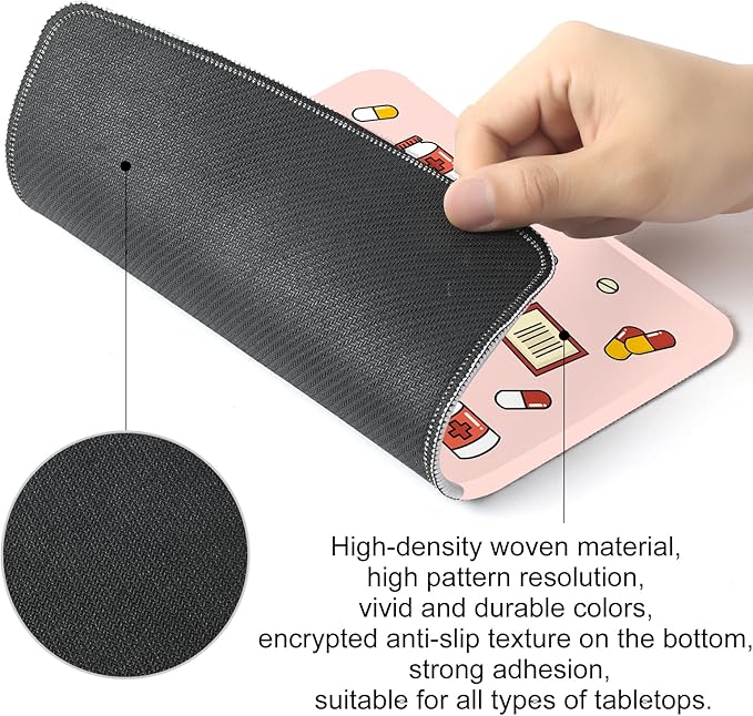 Nurse Square Mouse Pad,Non-Slip Rubber Base Mouse Pad,Home Office Decoration Desktop Accessory,Laptop Mouse Pad for Office Laptops,9.4x7.8x0.12inch.