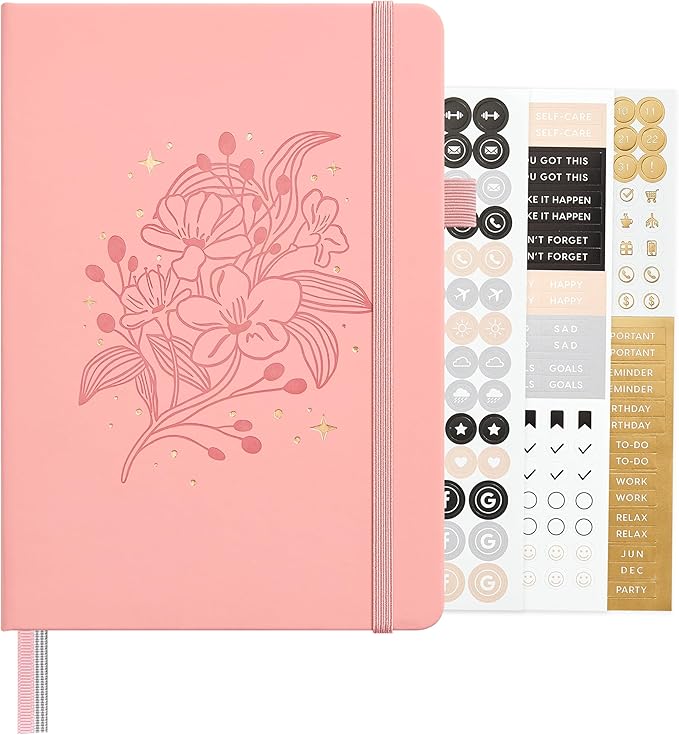 &And Per Se Dotted Journal Notebook for Women&Men with Pattern, A5 Leather Hardcover, 160 Pages 100GSM Thick Dotted Paper, Valentine's Day Gift Journal for Her (Blush)