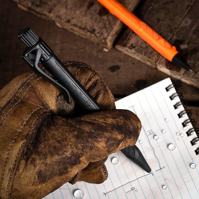 Rite in the Rain Weatherproof Durable Orange Clicker Pen - Black Ink, 2 Pack (No. OR11-2)