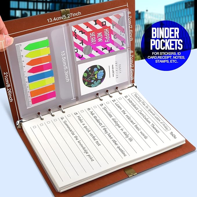 LEOBRO To Do List A5 Refill Paper, A5 Daily Planner Binder Insert Paper, with Page Marker, Paper Sheets for Stationery, 90 Sheets/180 Pages