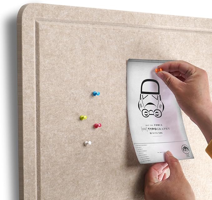 Large Cork Bulletin Board - 60 X 36 Inches With 30 Pushpins, 5' x 3' Pin Board for Walls, Self-Adhesive Felt Vision Board, Foldable Photo Board (Beige Brown)