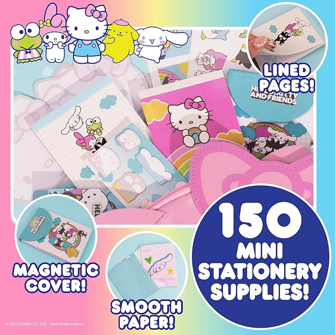 Hello Kitty and Friends Mini Collectible Stationery Set, Cute Stationery, Sanrio Accessories, Cute Sticky Notes, Kawaii School Supplies, Fun Office Supplies, Kawaii Stationery, Cute Hello Kitty Stuff