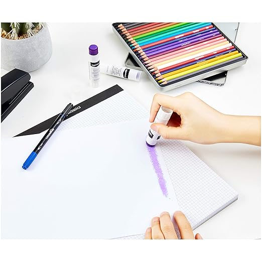 Amazon Basics Disappearing Purple Washable School Glue Sticks, Dries Clear, 0.24-oz Sticks, 480 Count Total, 8-Pack of 60