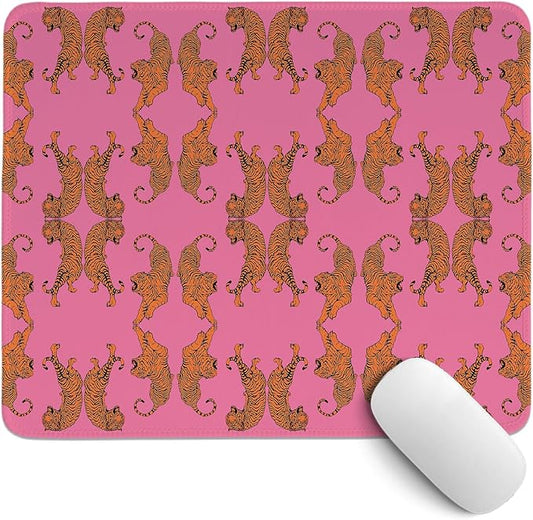 Cheetah Desk Mat,Girly Pink Mouse Pad,Leopard Mouse Pad for Girls Dorm Home Office Decor,Pink Tiger Mouse Pads,10.2x8.2Inch