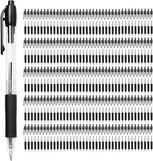 Simply Genius Bulk Pens - 200 Pack, Black Retractable, Medium Ballpoint - Smooth Writing with Comfortable Grip - Ink Pens Bulk for Office & School Supplies