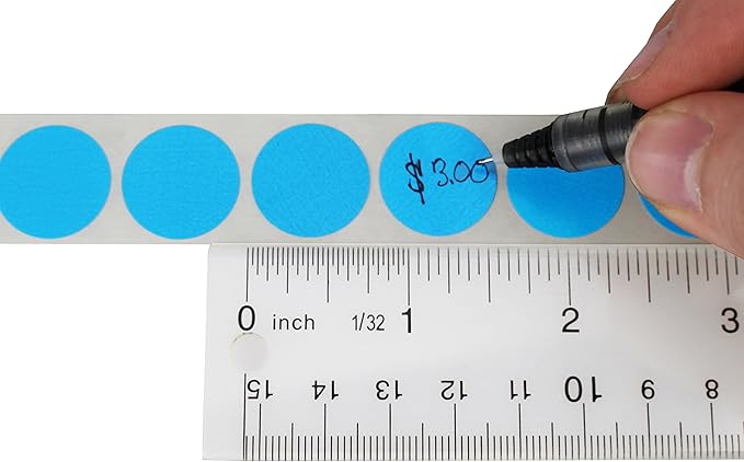 ChromaLabel Dots 3/4 Inch Round Colored Stickers, Removable Sticky Dots Color Coding Labels, Ideal Dot Stickers for Office and School Projects - 1000 Sticker Dots per Roll, Light Blue Sticker Labels