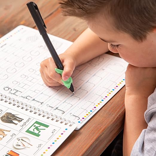Magic Grooved Writing Practice for Kids, Preschool Learning Activities Tracing Books for Ages 3-5, 6-8, Reusable Grooved Handwriting Practice for kids 5-7,Gifts for 5 Year Old Boy and Girls(8.7×6.9in)