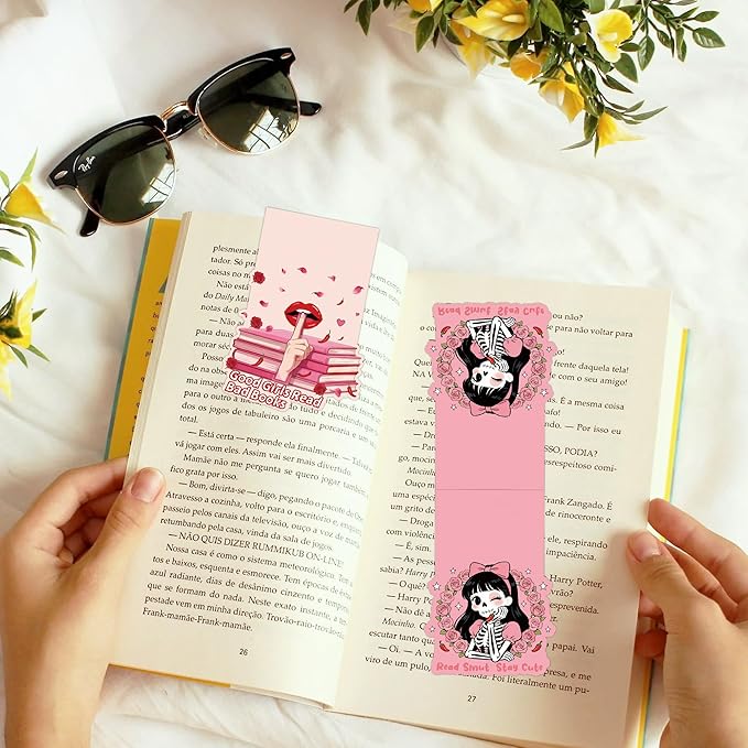 Valentine Magnetic Bookmarks for Women, 9 Pcs Smutty Bookish Magnet Book Marks for Reading, Cute Romance Page Clips for Book Lovers, Valentines Day Gifts for Her