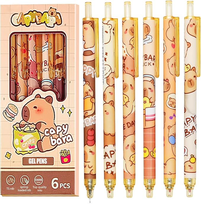 Cute Capybara School Supplies Stationery Set Kawaii Stationery Birthday Christmas Gifts Includes Eraser Mechanical Pencils Erasers Correction Tape Pencil Holder Gel Pens,for Office School Supplies