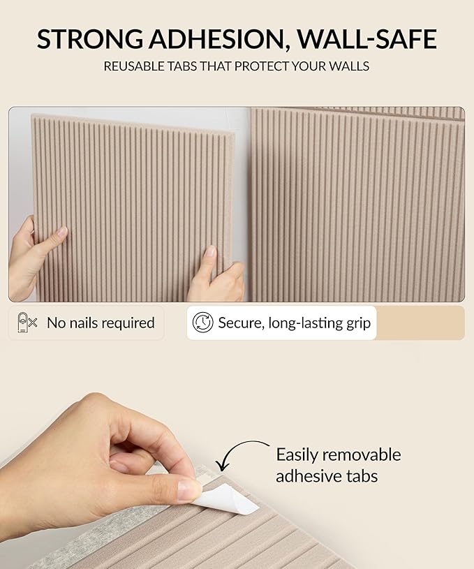 Large Felt Bulletin Board 48" x 36" with Push PINS & Wall Safe Adhesive Tabs – Modern Large Cork Board for Walls in Home or Office, Versatile Felt Board Layout, Cork Board, Vision Board, Dream Board