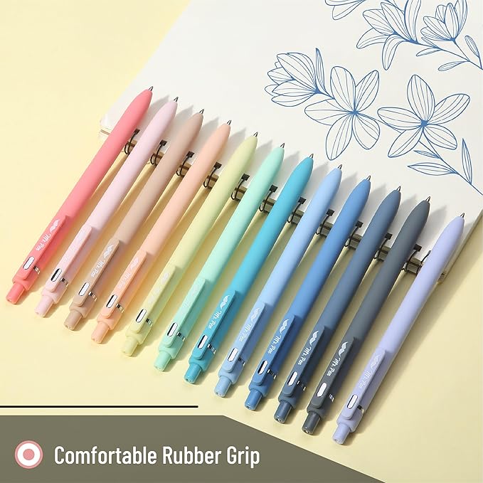 Mr. Pen- Retractable Cute Gel Pens for Journaling, 12 Pack, Assorted Color, 0.7 mm, Pastel Barrels, Smooth Writing Aesthetic Pens for Women