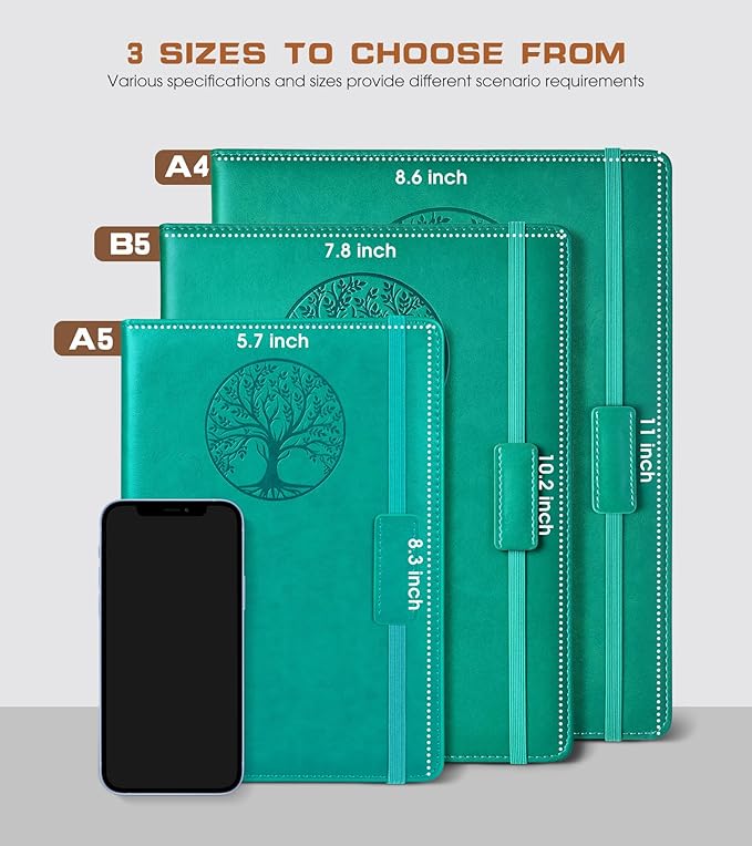 Lined Journal Notebook for Women Men,256 Pages B5 Large Hardcover Leather Journals for Writing,Travel,Business,Work & School,College Ruled Notebooks for Note Taking,Diary Notepad 7.8"×10.2"