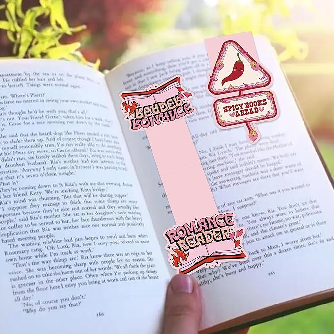 Smutty Magnetic Bookmarks for Women, 9 Pcs Funny Spicy Book Mark Clips, Cute Pink Magnet Book Marks for Reading, Smutty Romance Merch Gifts for Christmas Valentine