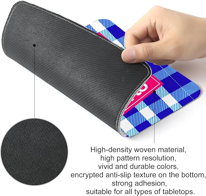Square Mouse Pad with Non-Slip Rubber Base,Home Office Decoration Desktop Accessory, Laptop Mouse Pad for Office Laptops, 9.4x7.8x0.12in （Back）