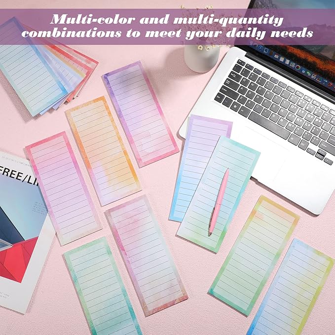 Teling 16 Pcs Magnetic Notepads Grocery List for Refrigerator Magnetic Shopping List to Do Planning Memo Pad for Fridge Refrigerator School Office Home(Watercolour)