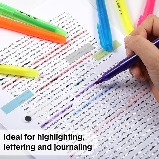Thenshop 300 Pcs Highlighter Assorted Colors Bulk Colorful Highlighter Markers Bulk Pack Chisel Tip Fluorescent Pens for Office Supplies