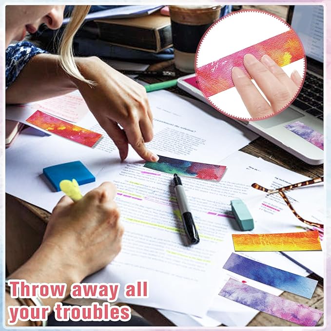 Crtiin 80 Pcs Anxiety Sensory Stickers with Inspirational Quotes Calm Textured Relief Mental Health Stickers Office Adhesive Sensory Tape Anti Stress for Adults(Trendy)