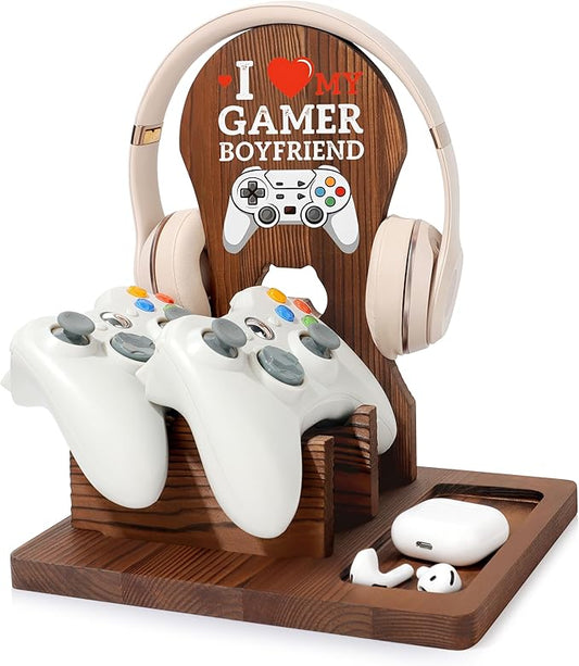 Boyfriend Gifts, Valentines Fathers Birthday Anniversary Birthday Christmas Gifts for Boyfriend, Wooden Headphone Stand