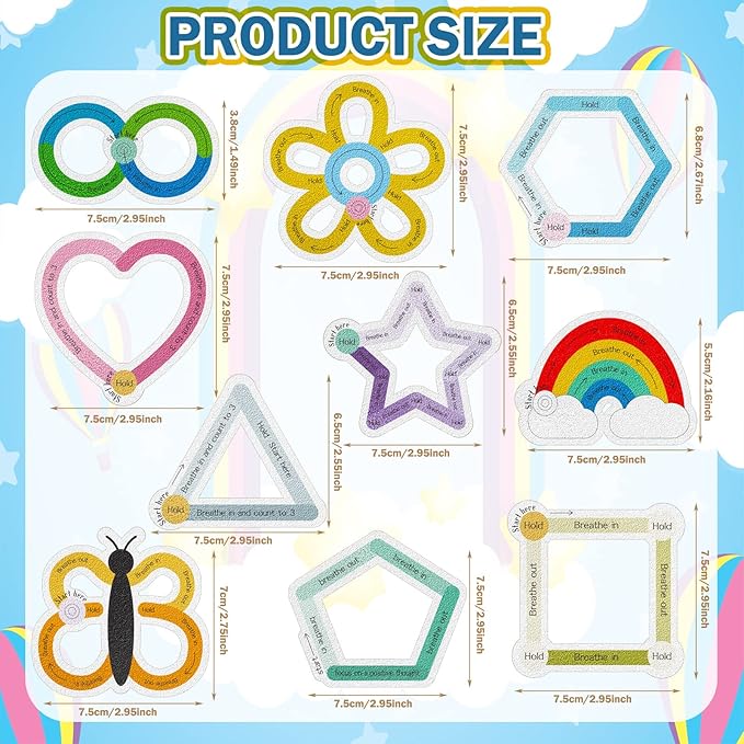 Crtiin 80 Pcs Anxiety Sensory Stickers with Inspirational Quotes Calm Textured Strips Relief Mental Health Stickers Office Adhesive Sensory Tape Anti Stress Toys for Adults(Lovely)