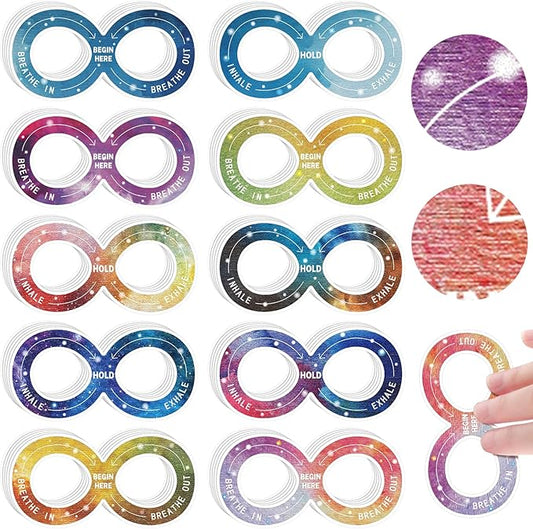 Crtiin 80 Pcs Anxiety Sensory Stickers with Inspirational Quotes Calm Textured Relief Mental Health Stickers Office Adhesive Sensory Tape Anti Stress for Adults(Novelty)