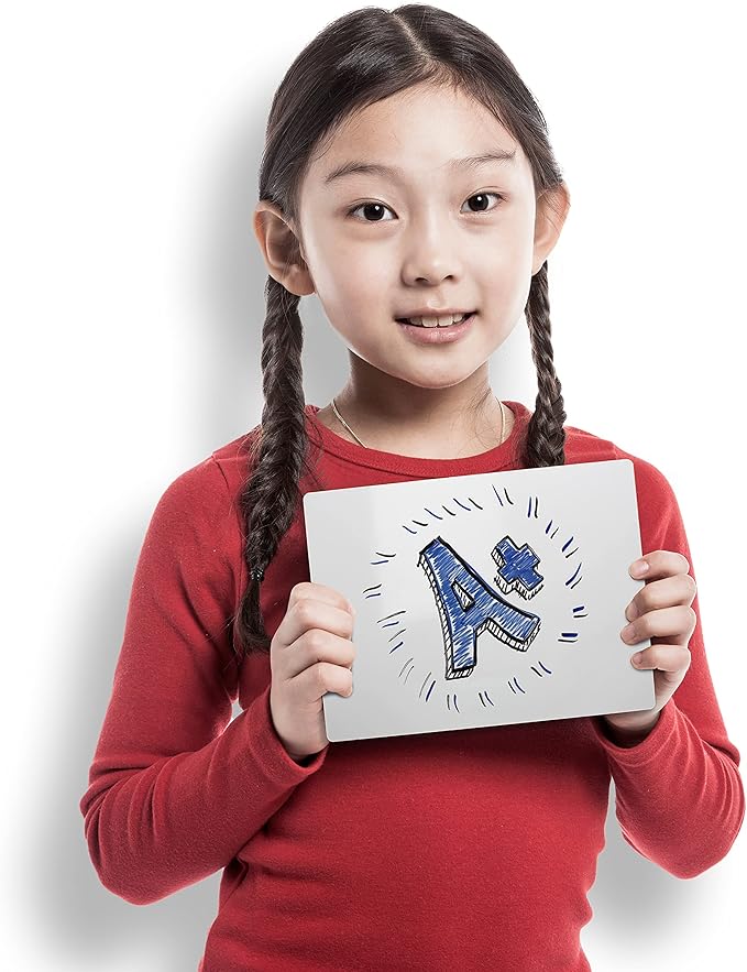 Flipside Products 5" x 7" Two-Sided Dry Erase White Boards, Classroom Pack, Double Sided Lapboard for Class, Reusable for Group Participation - 12 Pack
