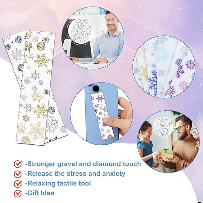 50PCS Calm Stickers for Anxiety Sensory Stickers for Relieve Adults Kids Teens Fidgets Stress Office&Classroom Supplies Anxiety Relief Items with Tactile Textured Surface (Snowflake)