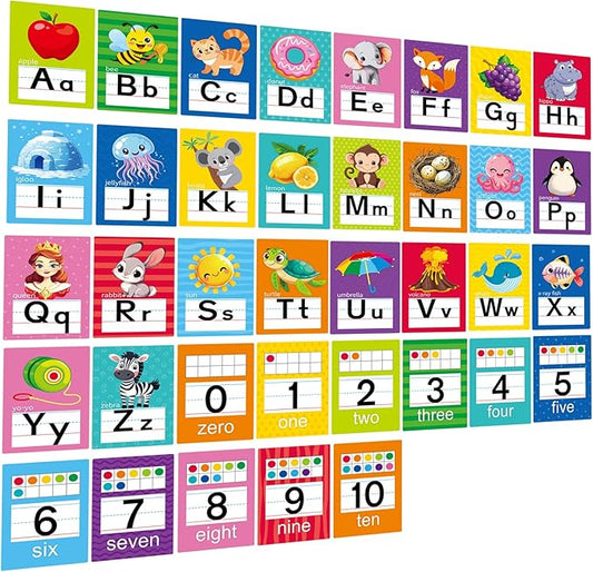 Alphabet Letters for Wall - ABC Alphabet Poster Classroom Wall Alphabet Alphabet Wall Chart Kindergarten Elementary Classroom Wall Decor Daycare Homeschool Supplies (Multi-Colored)