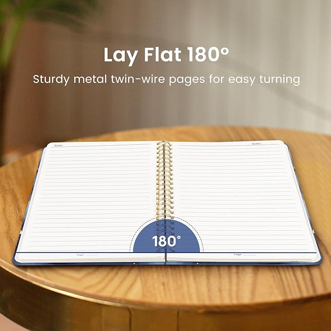 Taja Spiral Journal Notebook for Women, Pretty Hardcover Lined Notebook for Work & Note Taking, Aesthetic Cute Journal for Writing, 140 Pages, 5.8"x8.3", Starry Night