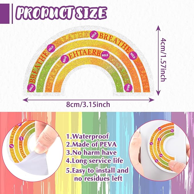 36 Pcs Sensory Strips Infinity Rainbow Anxiety Mindfulness Stickers Adults Stress Breathing Stickers Fidget Adhesives Rough Textured Tape for Classroom Desk Office Computer(Classic)