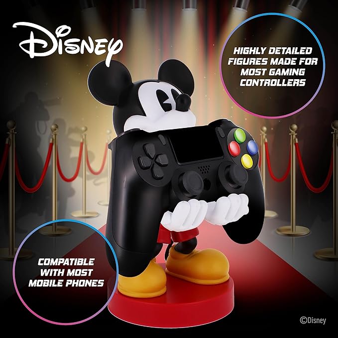 Cable Guys: Disney Mickey Mouse Phone Stand & Controller Holder - Officially Licenced Figure - Exquisite Gaming
